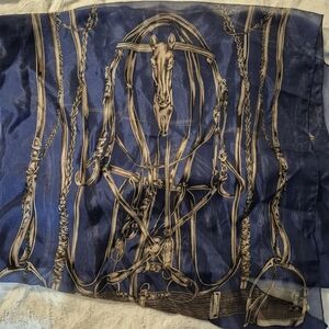 Elegant Navy and Gold Scarf